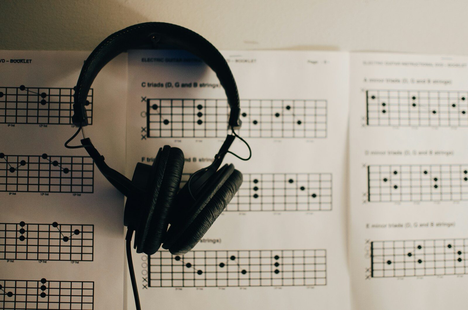 Warm music studio with instruments